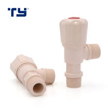 plastic body T angle valve tap with PVC wall flange